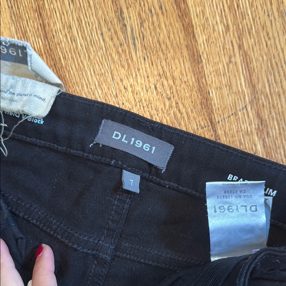 DL1961 Black Denim Skinny Jeans Kids 7 - Picture 3 of 5